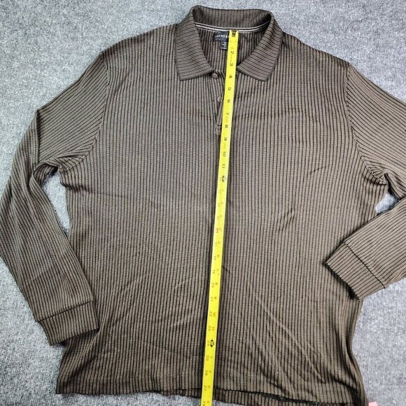 Jhane Barnes Large Long Sleeve Thin Sweater Pullover Mens Black Brown Silk Blend - Picture 6 of 8